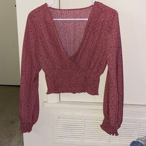 Long sleeve dotted top